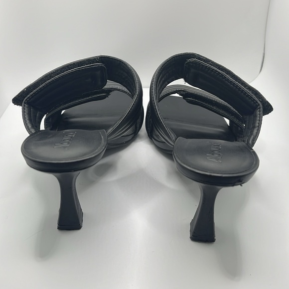 Abound Sandals Womens Size 6 Qarly Heeled Black Square Toe Slip On Heels - Picture 5 of 8